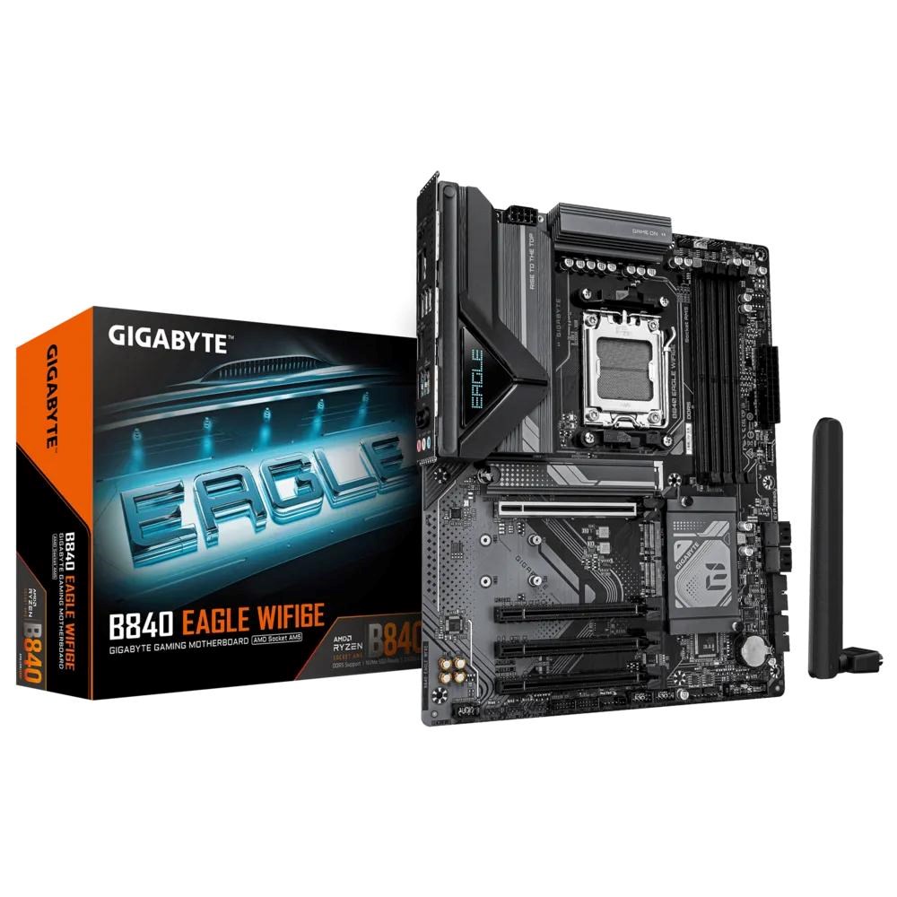 GIGABYTE MB Sc AM5 B840 EAGLE WF6E,  AMD B840,  4xDDR5,  Wifi,  DP,  HDMI,  ATX1 