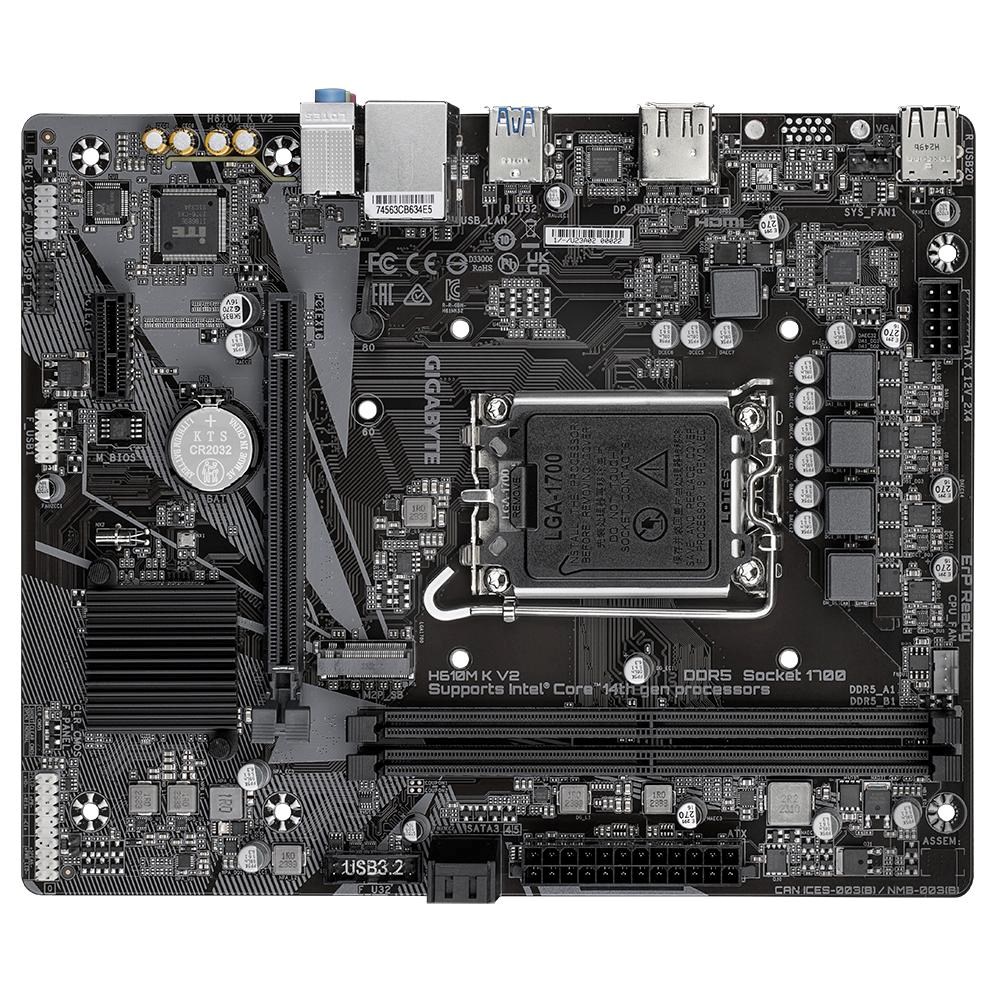 GIGABYTE MB Sc LGA1700 H610M K V2,  Intel H610,  2xDDR5,  DP,  HDMI,  mATX4 