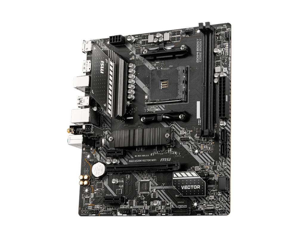 MSI MB Sc AM4 MAG A520M VECTOR WIFI,  AMD A520,  2x DDR4,  WiFi,  1x DP,  1x HDMI,  m-ATX2 