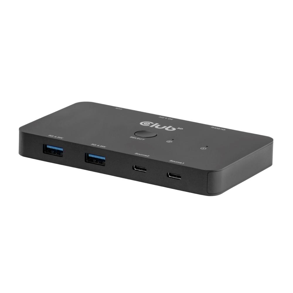 Club3D KVM Switch,  2xUSB-C na HDMI,  4K60Hz,  PD 100W1 