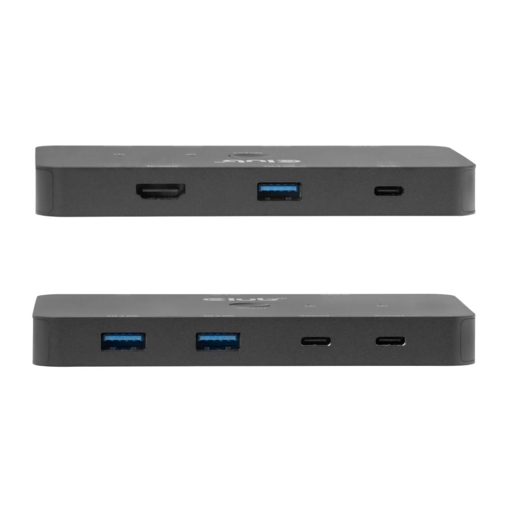 Club3D KVM Switch,  2xUSB-C na HDMI,  4K60Hz,  PD 100W2 