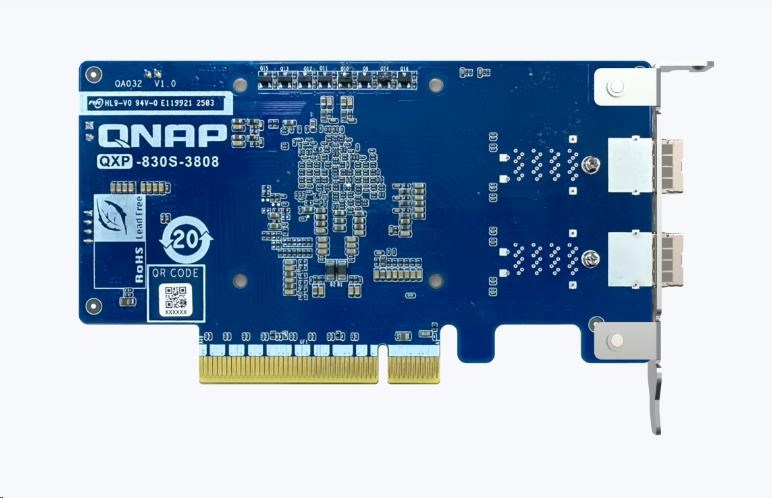 QNAP QXP-830S-3808 externí rozšiřující PCIe SAS karta 12Gb/ s,  SATA 6Gb/ s,  PCIe Gen4 x8,  2x SFF-86444 