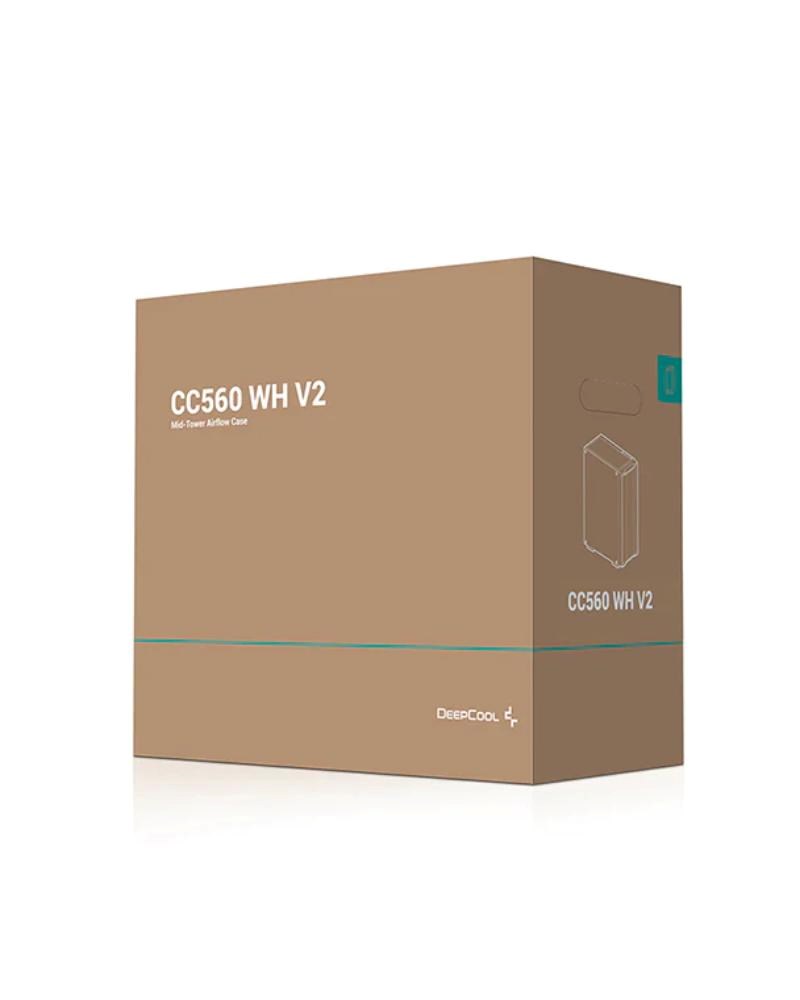 DEEPCOOL Case CC560 WH V2,  ATX,  Průhledná bočnice,  4x120mm Fan,  bílá5 