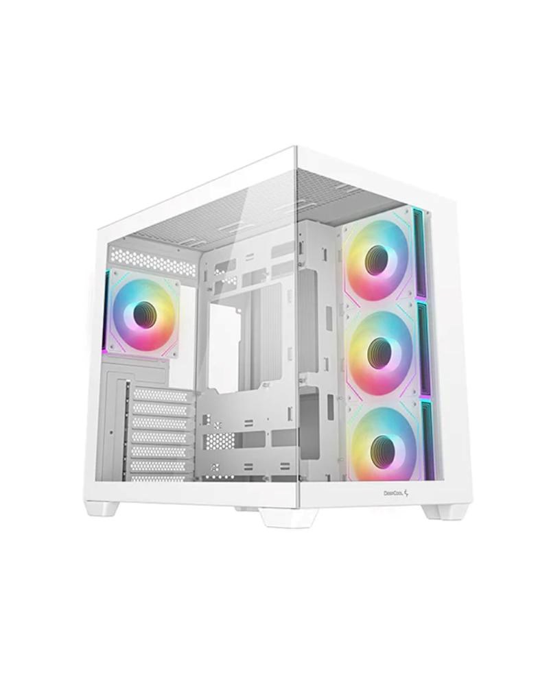 DEEPCOOL Case CG530 4F WH,  ATX,  Průhledná bočnice,  4x120mm ARGB,  bílá0 