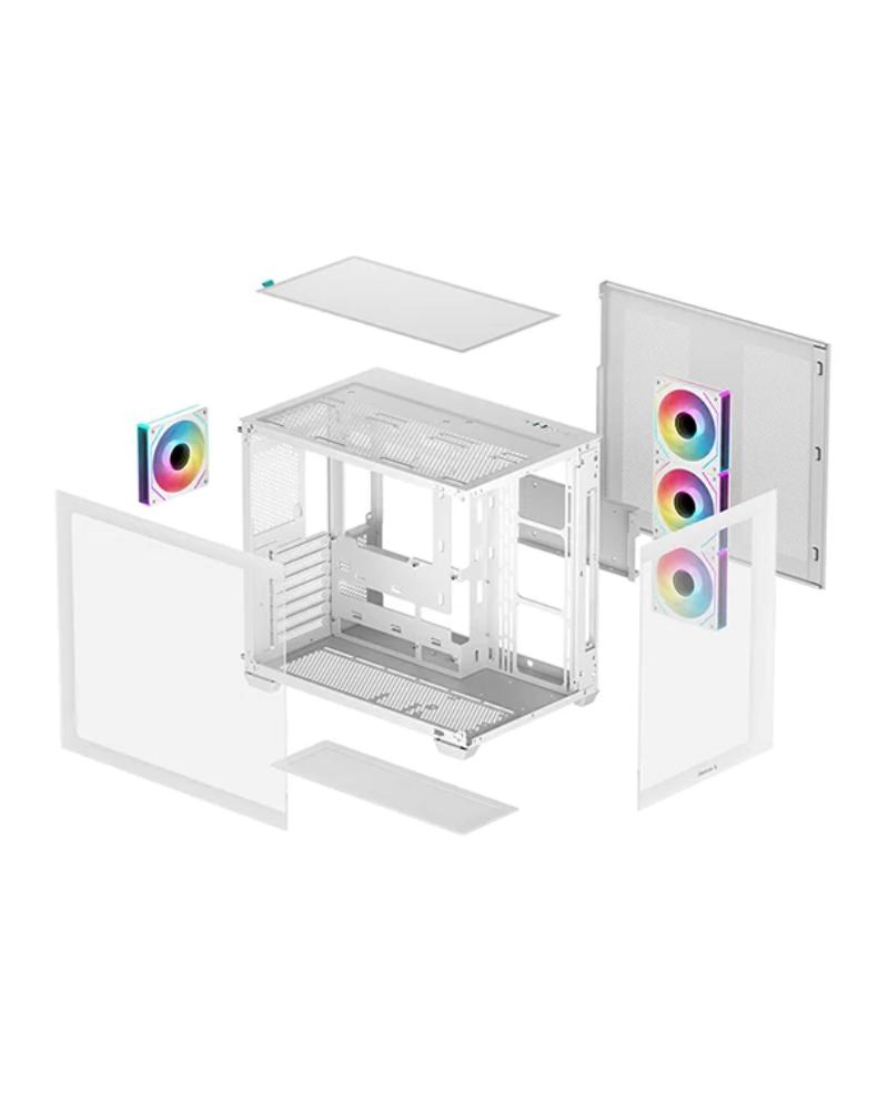 DEEPCOOL Case CG530 4F WH,  ATX,  Průhledná bočnice,  4x120mm ARGB,  bílá3 