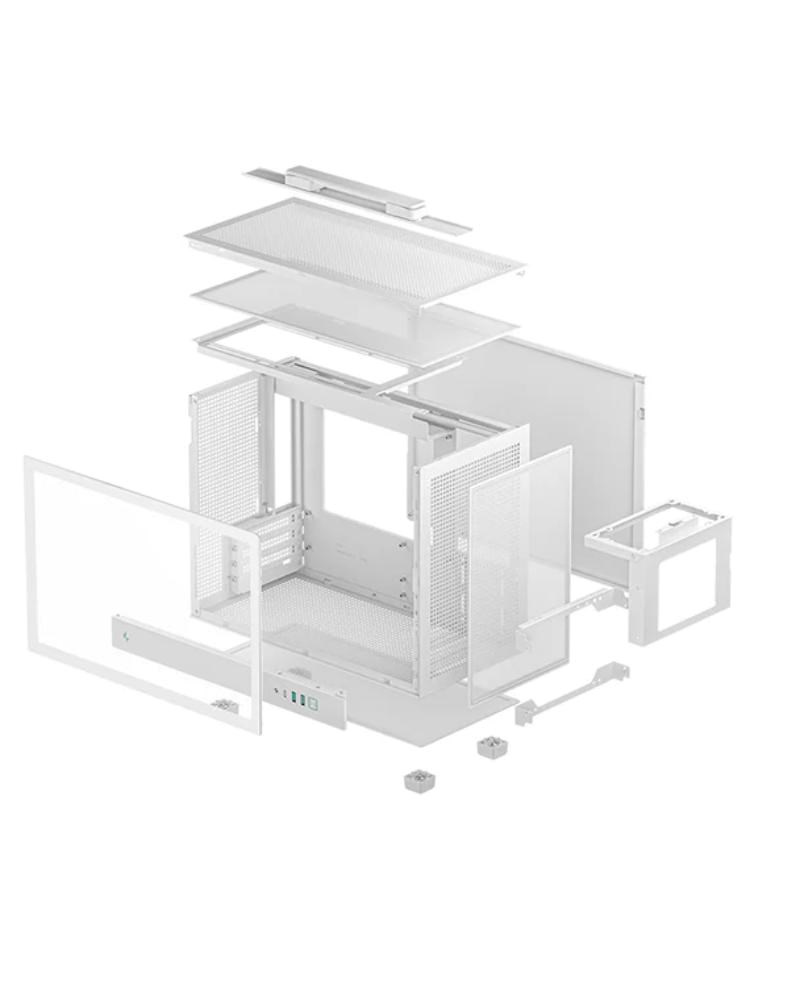 DEEPCOOL Case CH160 PLUS WH,  mATX,  Průhledná bočnice,  bílá5 