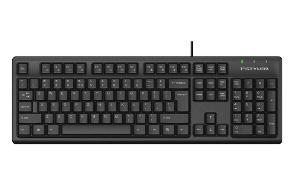 A4tech FK12,  multimediální kancelářská klávesnice,  CZ/ US,  USB,  černá0 