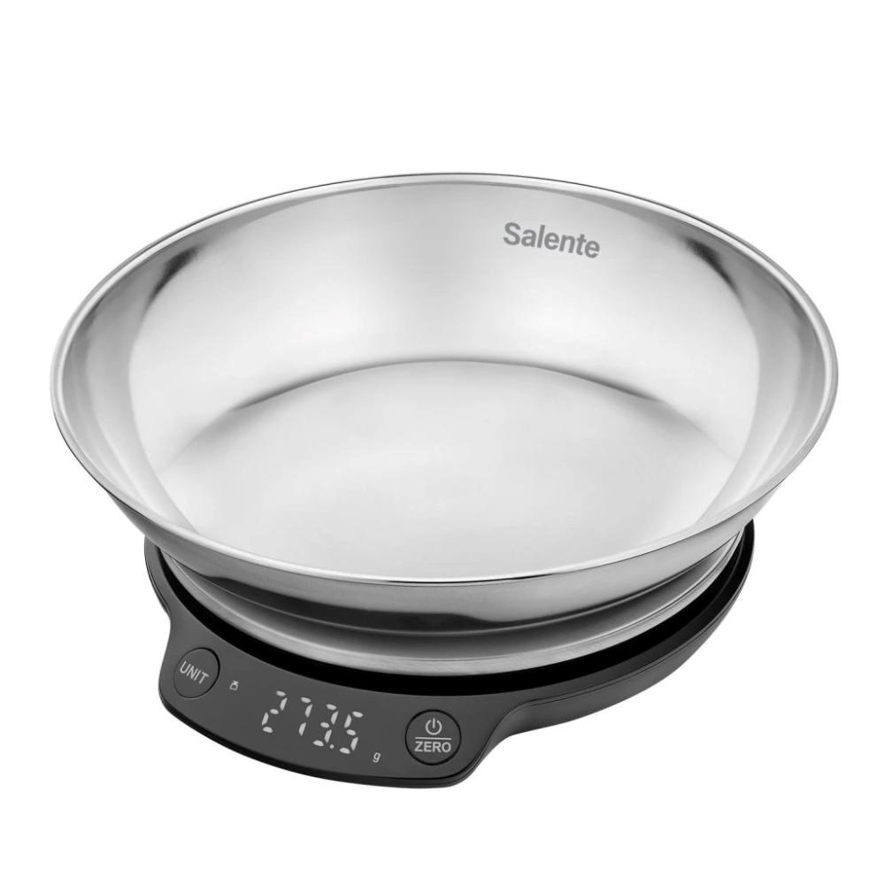 Salente Rimare, kuchynská váha, 5 kg, nerezová misa, čierna/ nerez