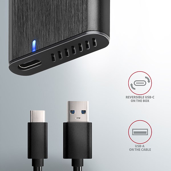 BAZAR - AXAGON EEM2-SBC,  USB-C 3.2 Gen 2 - M.2 SATA SSD kovový RAW box,  bezšroubkový - Po opravě (Komplet)2 
