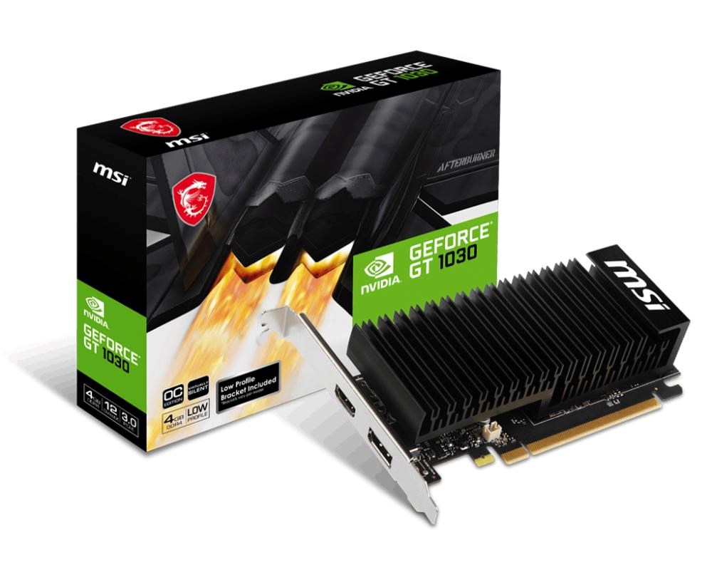 MSI VGA NVIDIA GeForce GT 1030 4GHD4 LP OC,  GT 1030,  4GB DDR4,  1xDP,  1xHDMI0 