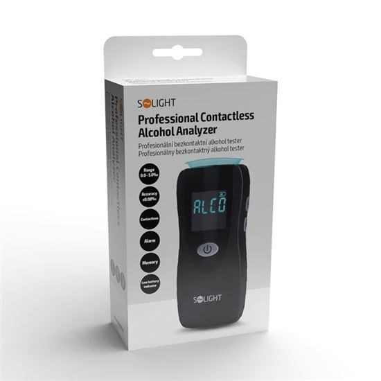 Solight profesionální bezkontaktní alkohol tester,  Fuel Cell,  0, 0 - 5, 0‰ BAC, citlivost 0, 08‰9 