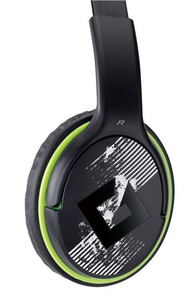 GENIUS sluchátka s mikrofonem HS-400A,  černozelená,  + redukce na Single Jack0 