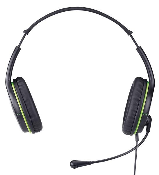 GENIUS sluchátka s mikrofonem HS-400A,  černozelená,  + redukce na Single Jack6 