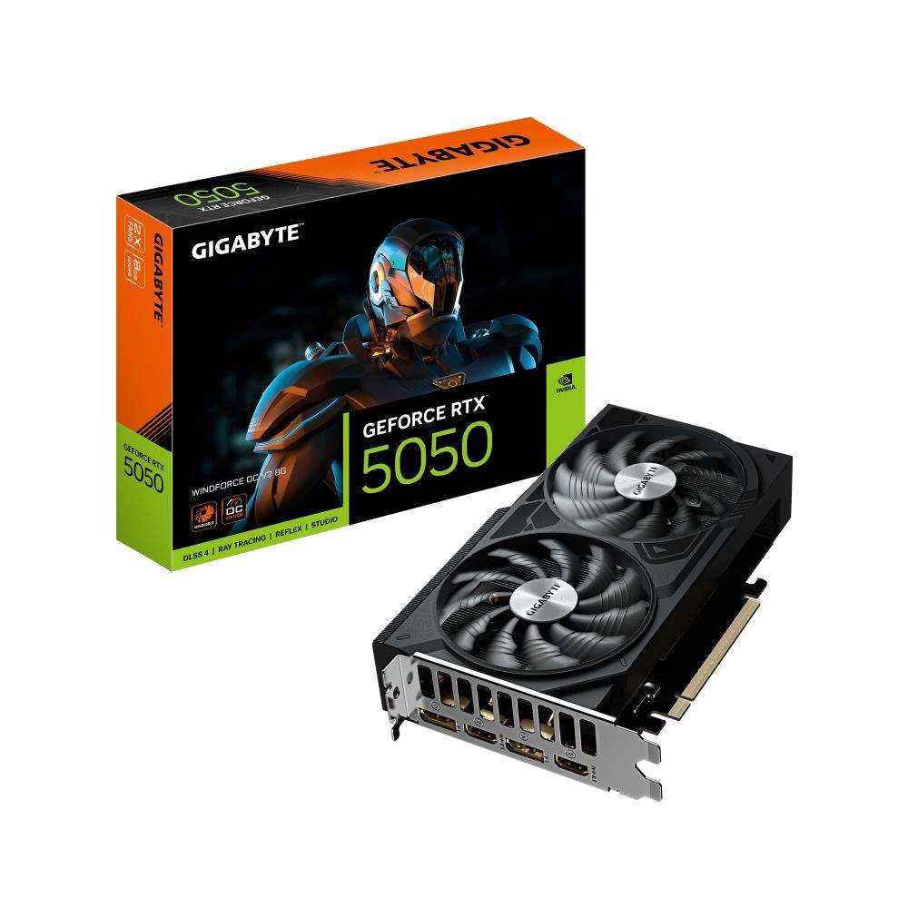 GIGABYTE VGA NVIDIA GeForce RTX 5050 WINDFORCE OC V2 8G,  8G GDDR6,  2xDP,  2xHDMI0 