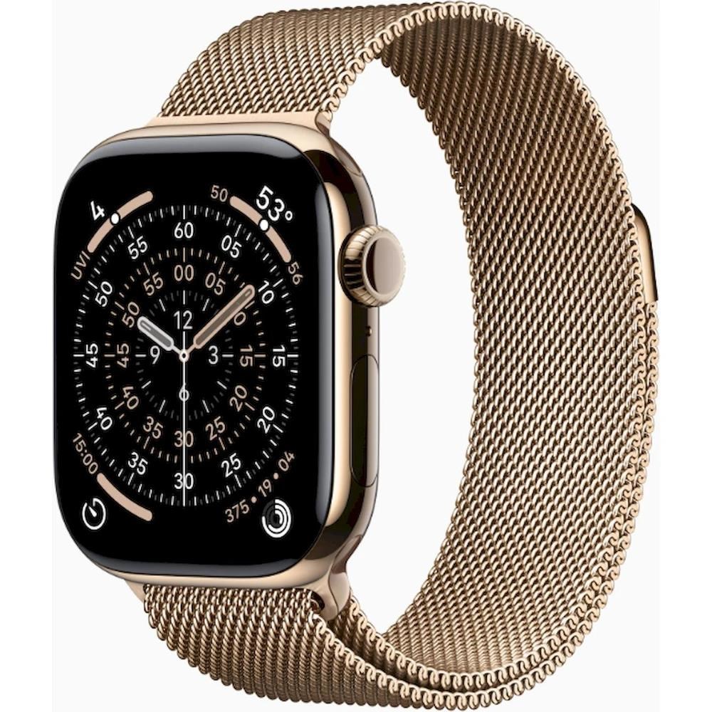 Apple Watch Series 11 GPS + Cellular 42mm Gold Titanium Case with Gold Milanese Loop0 