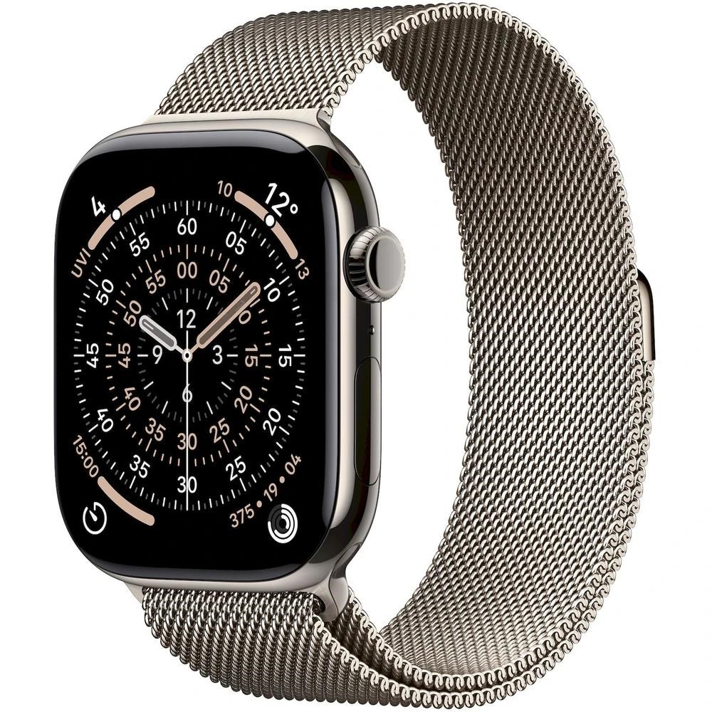 Apple Watch Series 11 GPS + Cellular 46mm Natural Titanium Case with Natural Milanese Loop - S/ M0 