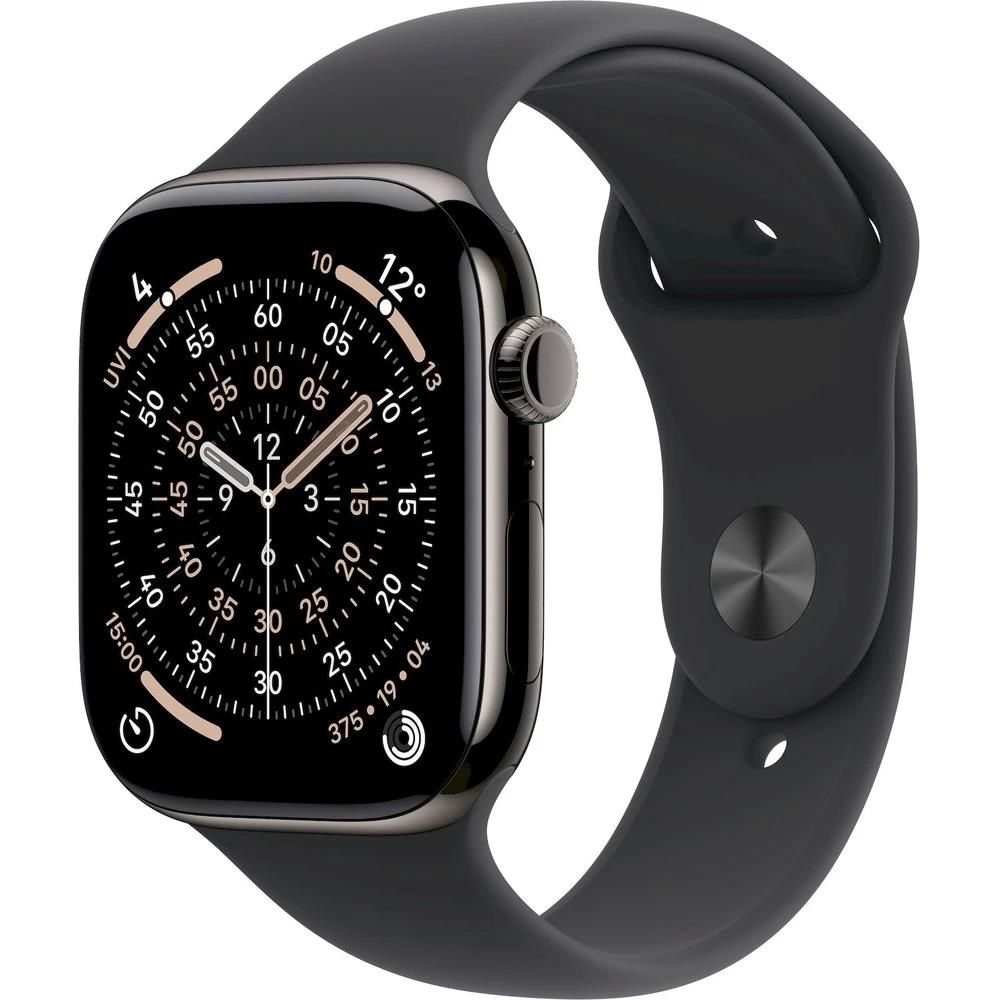 Apple Watch Series 11 GPS + Cellular 46mm Slate Titanium Case with Black Sport Band - S/ M0 