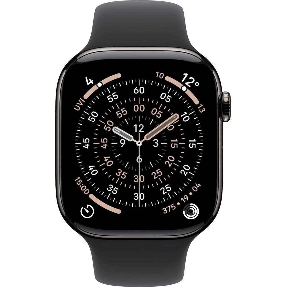 Apple Watch Series 11 GPS + Cellular 46mm Slate Titanium Case with Black Sport Band - S/ M1 