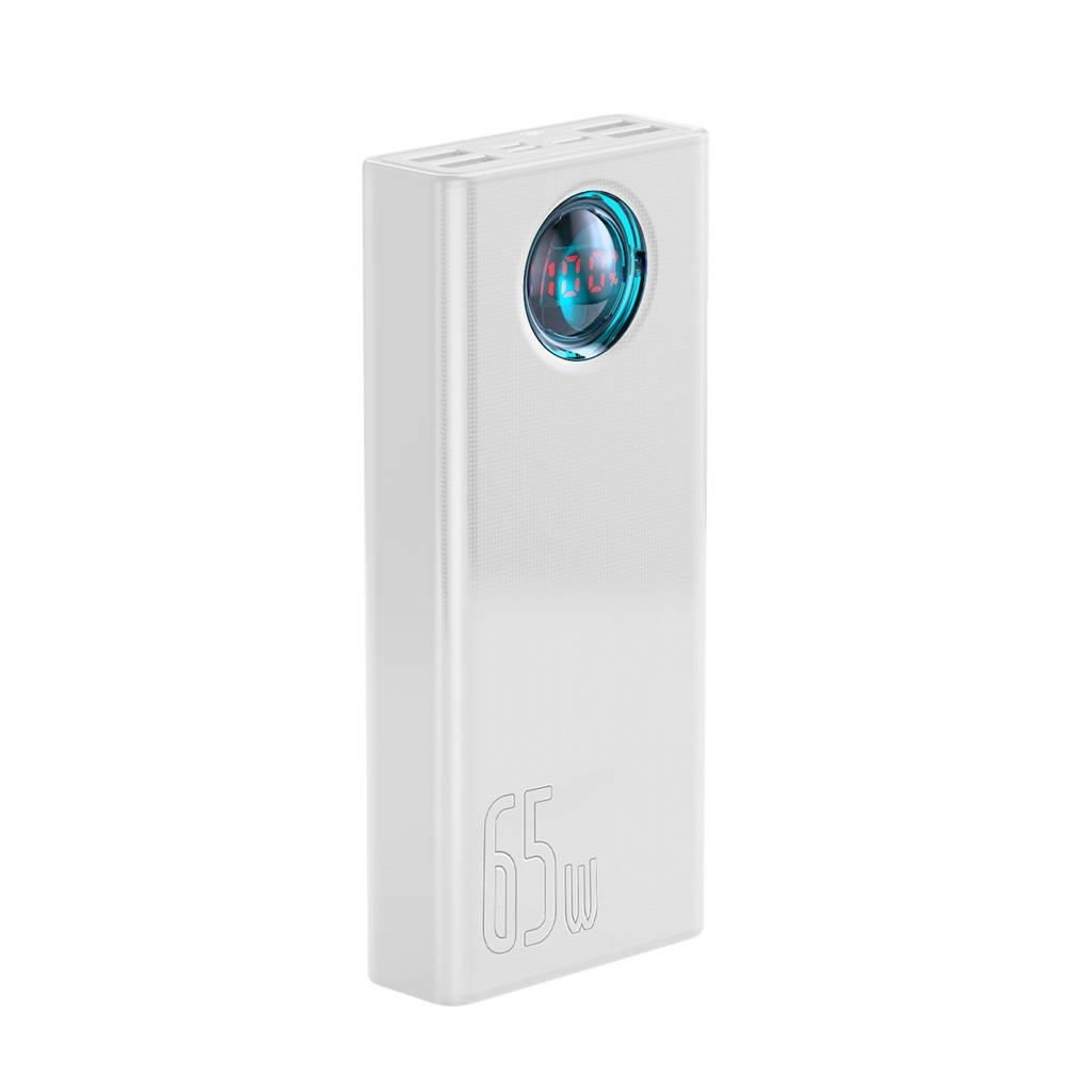 Baseus Amblight powerbanka s digitálním displejem QC 30000mAh Overseas Edition + kabel Type-C/ Type-C 100W 1m,  bílá1 