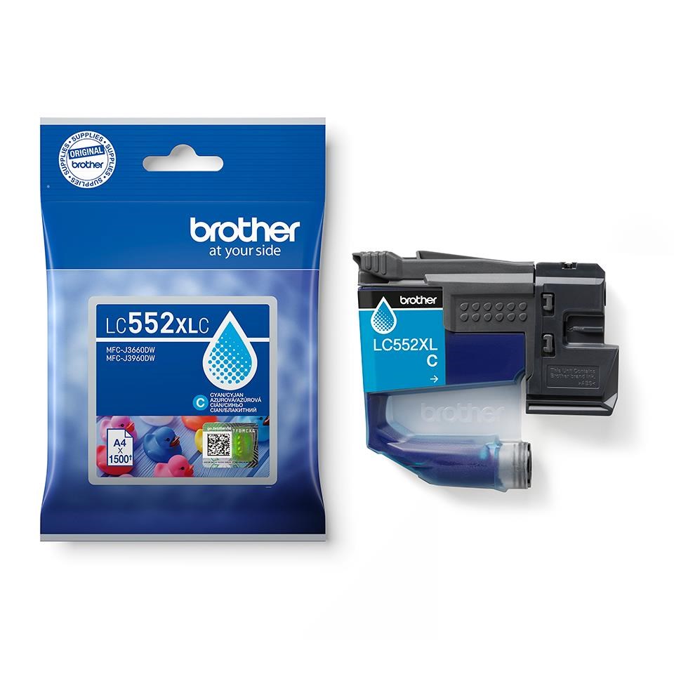 Brother LC-552XLC - atrament azúrový XL