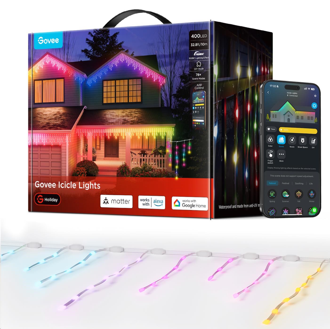 Govee Smart LED rampouchy RGBIC 10m,  bílé,  Matter1 