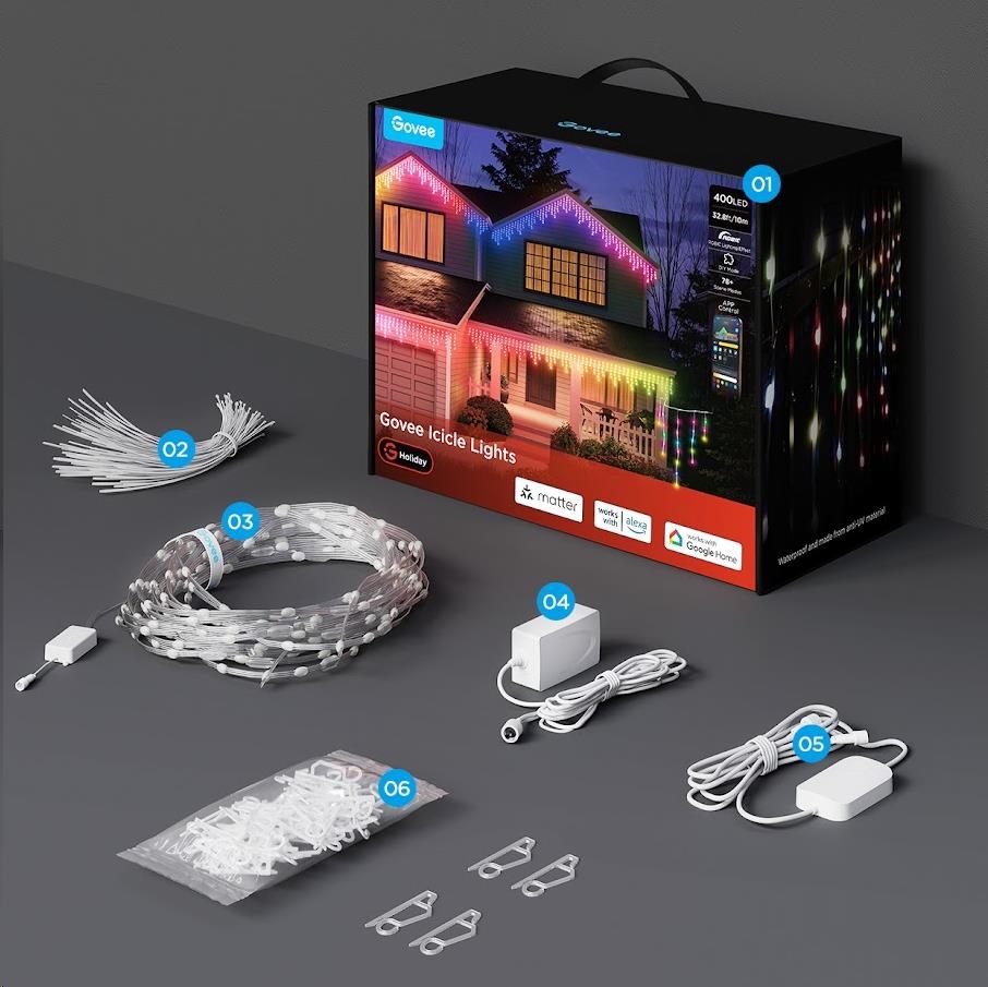 Govee Smart LED rampouchy RGBIC 10m,  bílé,  Matter2 