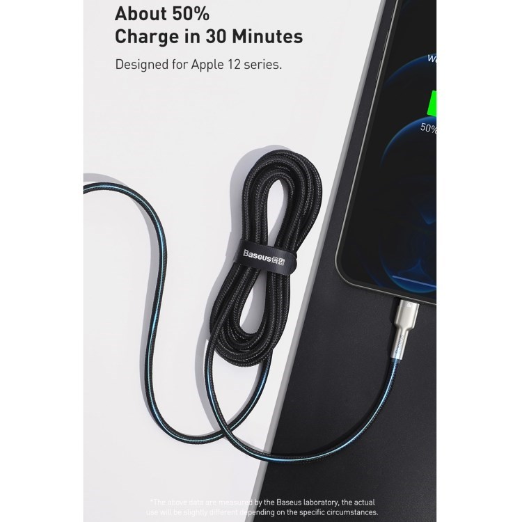 Baseus Cafule Series USB-C na Lightning PD 20W 2m nabíjací/ dátový kábel,  čierny5 
