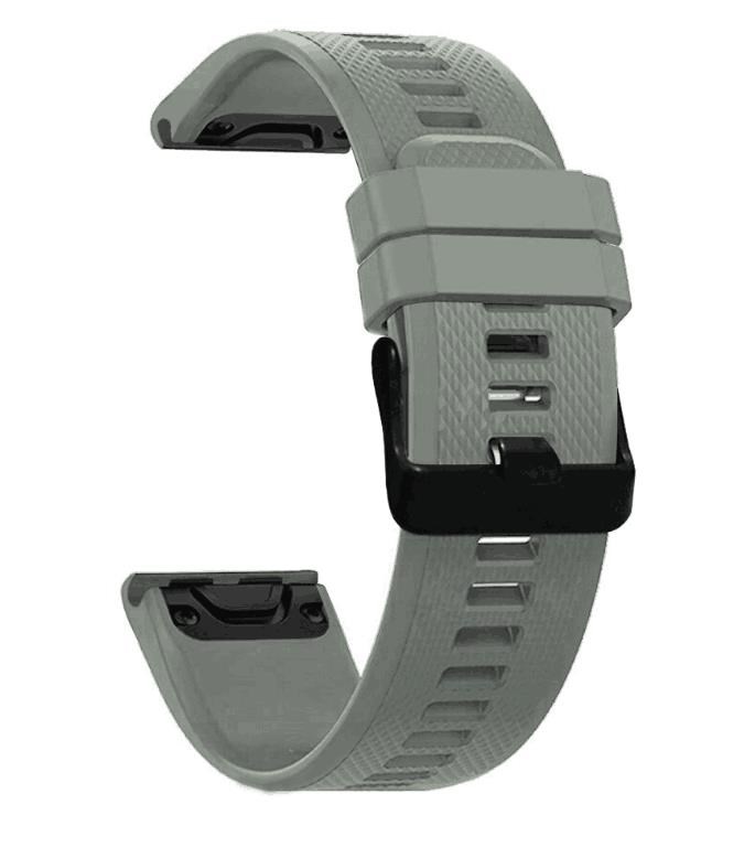 RhinoTech řemínek pro Garmin QuickFit sportovní silikonový 26mm šedý3 
