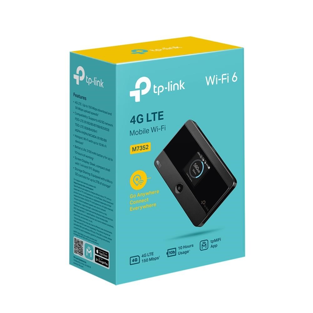 TP-Link M7352 přenosný WiFi4 router (4G LTE,  2, 4GHz,  1xUSB-C,  1xnanoSIM,  1xmicroSD)6 
