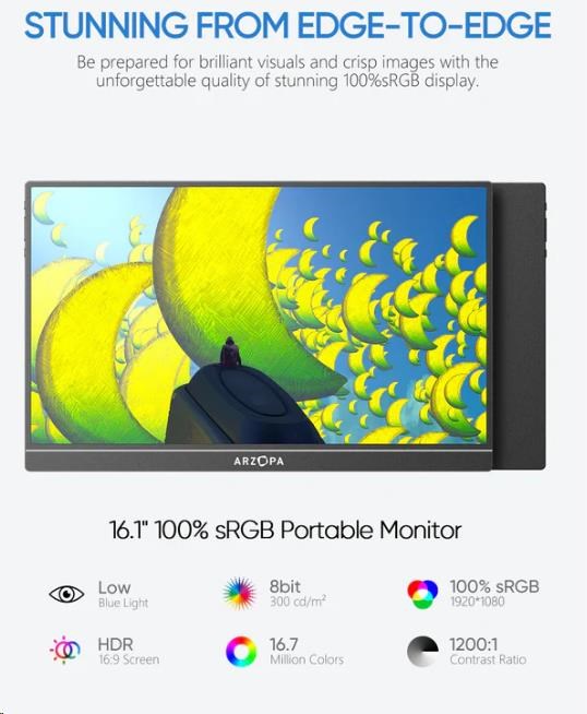 Arzopa Z1C Portable Monitor 16.1