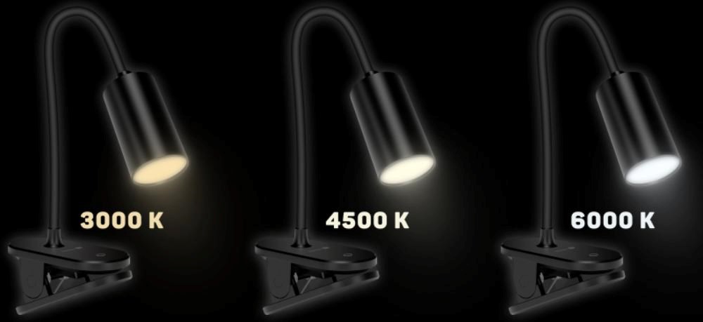 CONNECT IT Stolní LED lampa CLIP 2 s klipem,  černá4 
