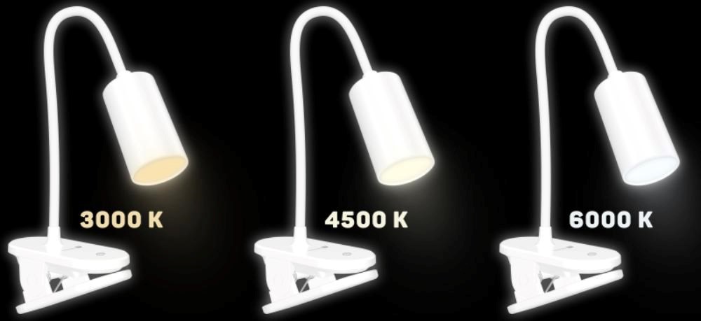 CONNECT IT Stolní LED lampa CLIP 2 s klipem,  bílá4 