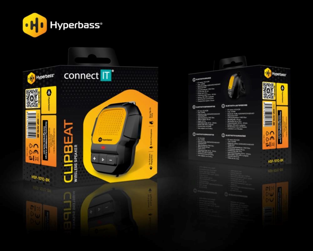 CONNECT IT Hyperbass ClipBEAT+,  Bezdrátový,  černá3 