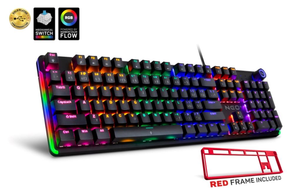CONNECT IT Herní klávesnice NEO2 + Black,  mechanická,  USB,  ARGB,  CZ+SK,  černá0 