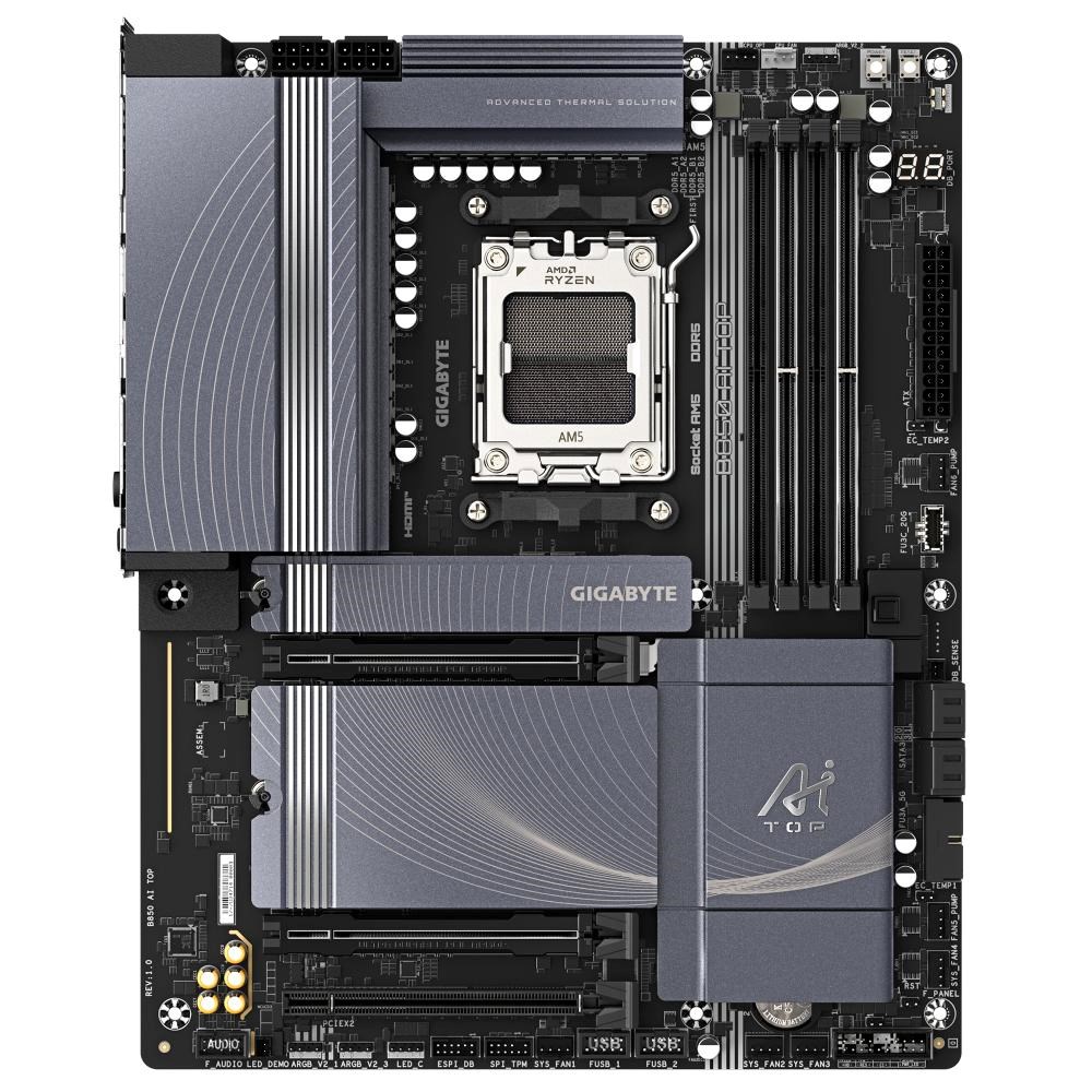 GIGABYTE MB Sc AM5 B850 AI TOP,  AMD B850,  4xDDR5,  1xUSB4,  1xHDMI,  WI-FI,  ATX1 