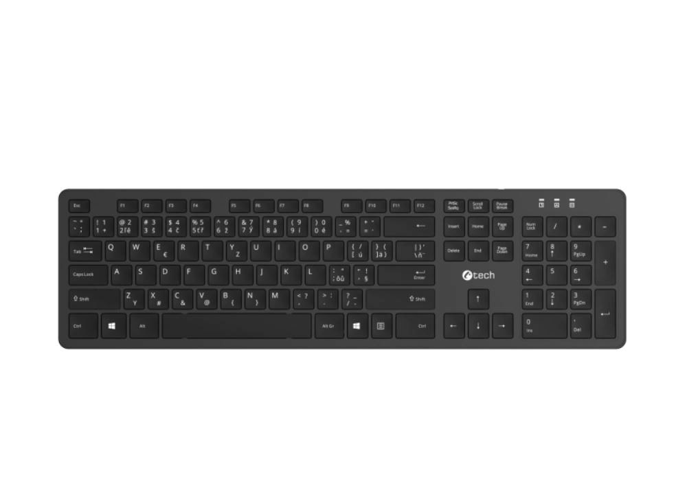 C-TECH Klávesnice KB-115, bezdrátová 2.4Ghz, slim, CZ/SK1 