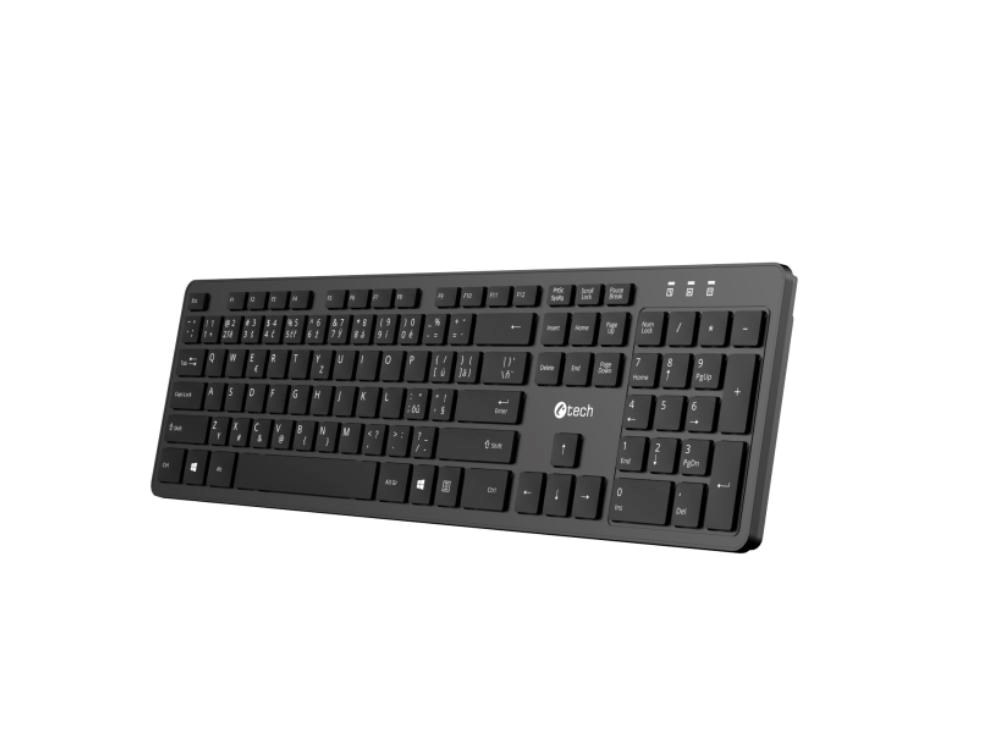 C-TECH Klávesnice KB-115, bezdrátová 2.4Ghz, slim, CZ/SK2 