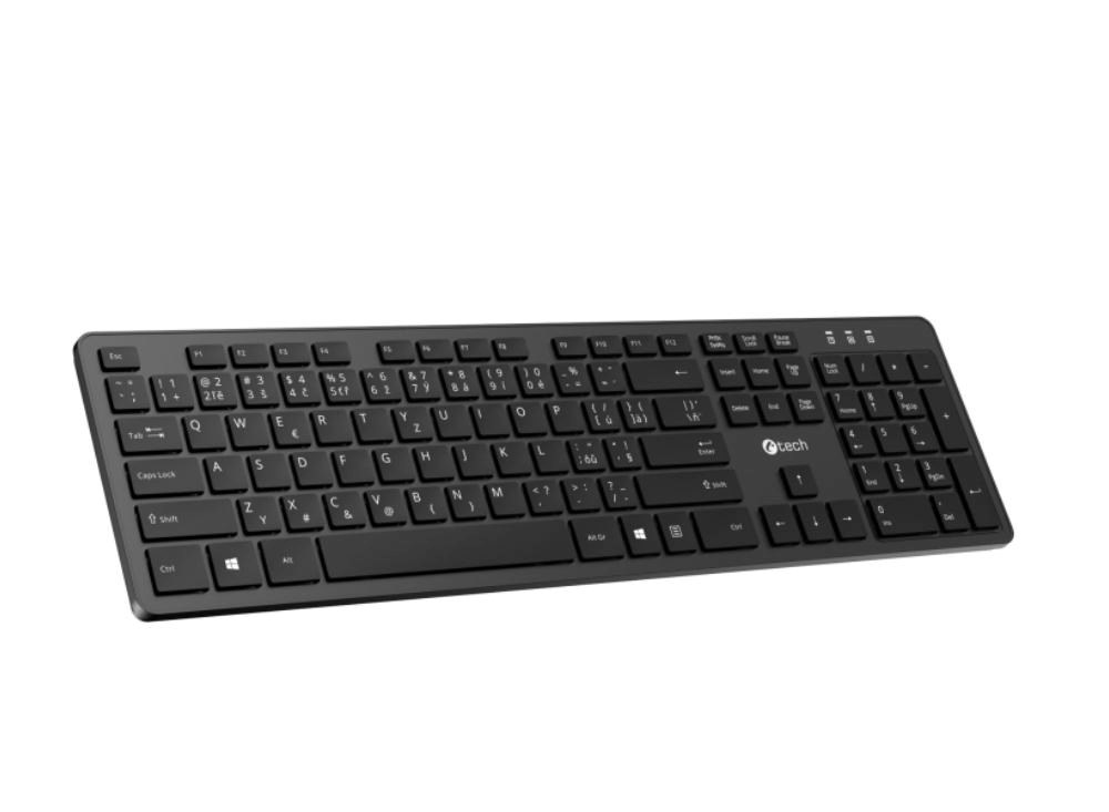 C-TECH Klávesnice KB-115, bezdrátová 2.4Ghz, slim, CZ/SK4 