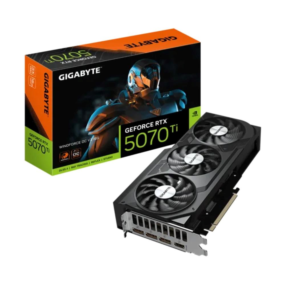 GIGABYTE VGA NVIDIA GeForce RTX 5070 Ti WINDFORCE OC V2 16G,  16G GDDR7,  3xDP,  1xHDMI0 