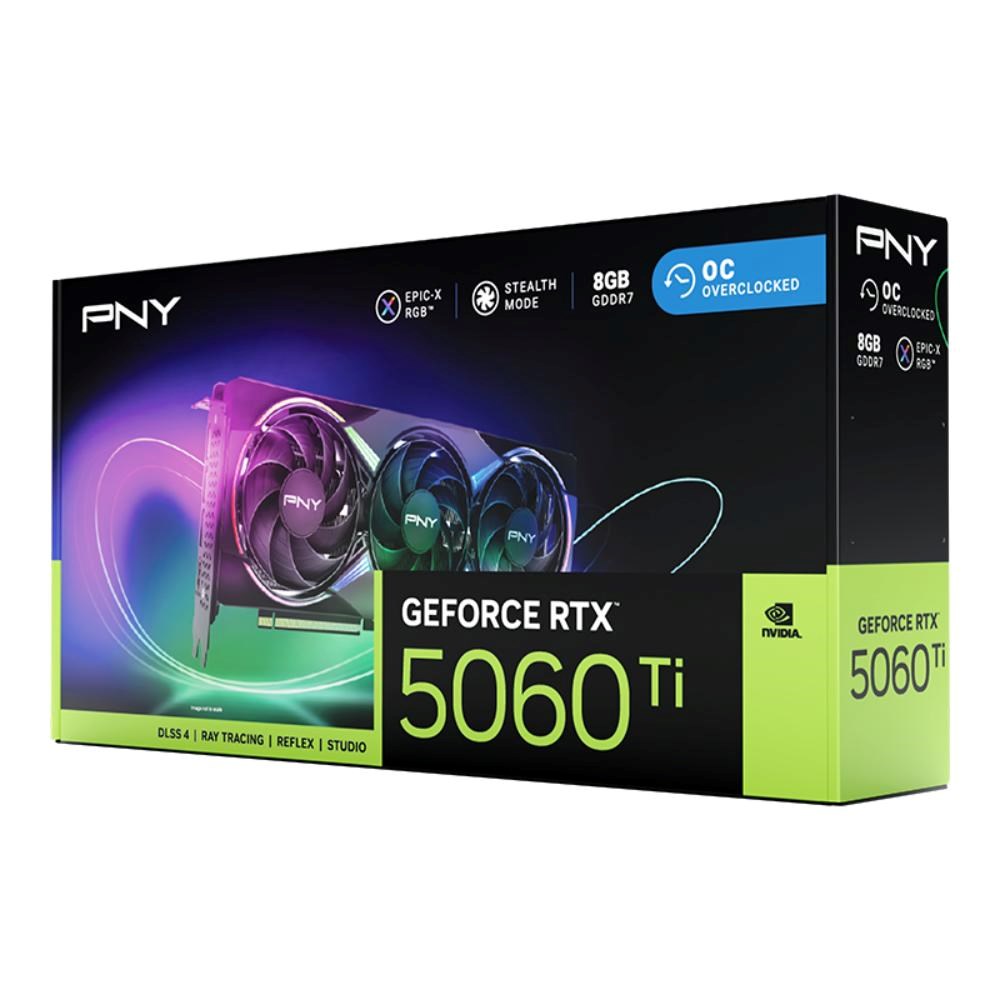 PNY VGA Nvidia GeForce RTX 5060 Ti 8GB ARGB Triple Fan OC,  RTX 5060 Ti OC,  8GB GDDR7,  3xDP,  1xHDMI9 