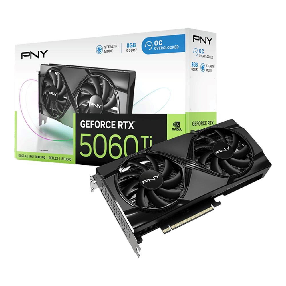 PNY VGA Nvidia GeForce RTX 5060 Ti 8GB Dual Fan OC,  RTX 5060 Ti OC,  8GB GDDR7,  3xDP,  1xHDMI1 