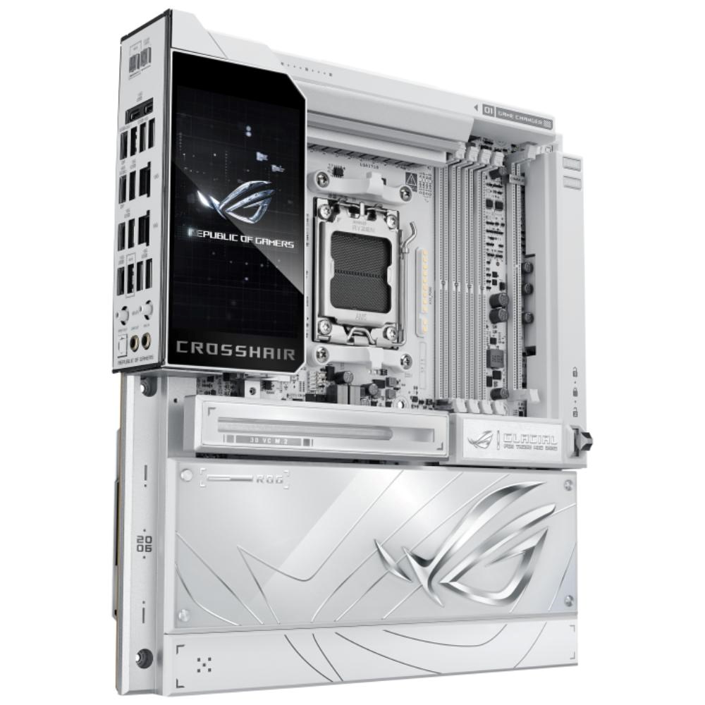 ASUS MB Sc AM5 ROG CROSSHAIR X870E GLACIAL,  AMD X870E,  2xDDR5,  WiFi,  2xUSB4,  E-ATX1 