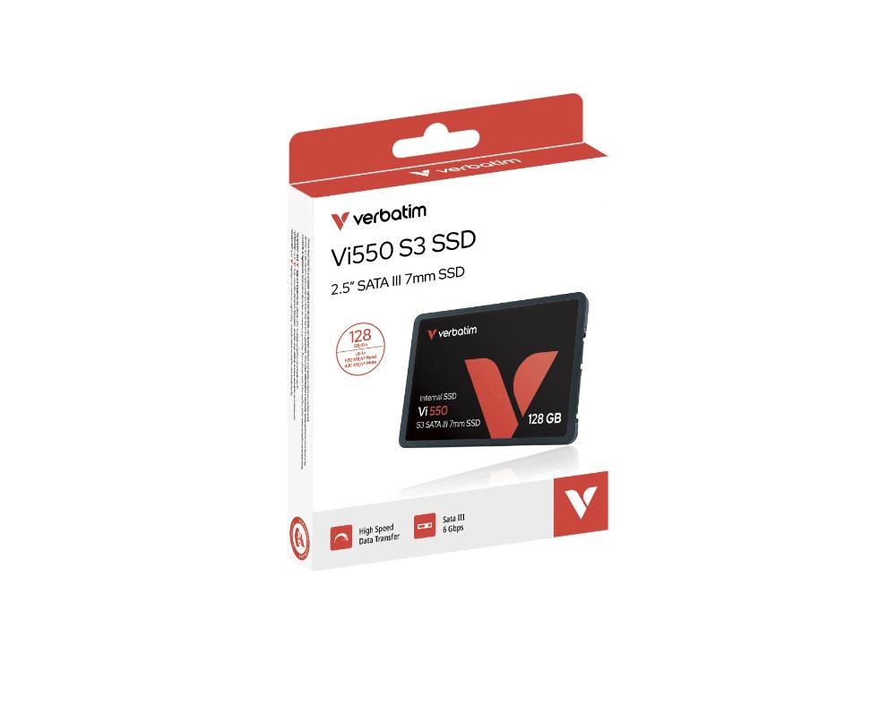 VERBATIM SSD Vi550 S3 128GB SATA III,  2.5” W 430/  R 560 MB/ s2 