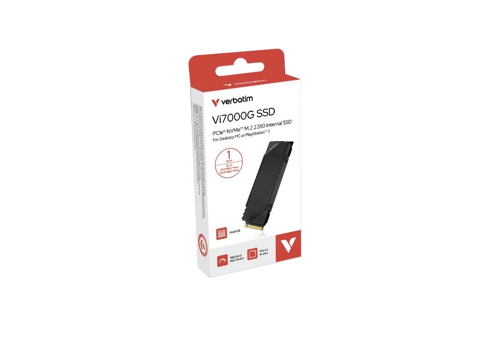 VERBATIM SSD Vi7000G Internal PCIe NVMe M.2 SSD 1TB ,  W 5500/  R 7400MB/ s2 