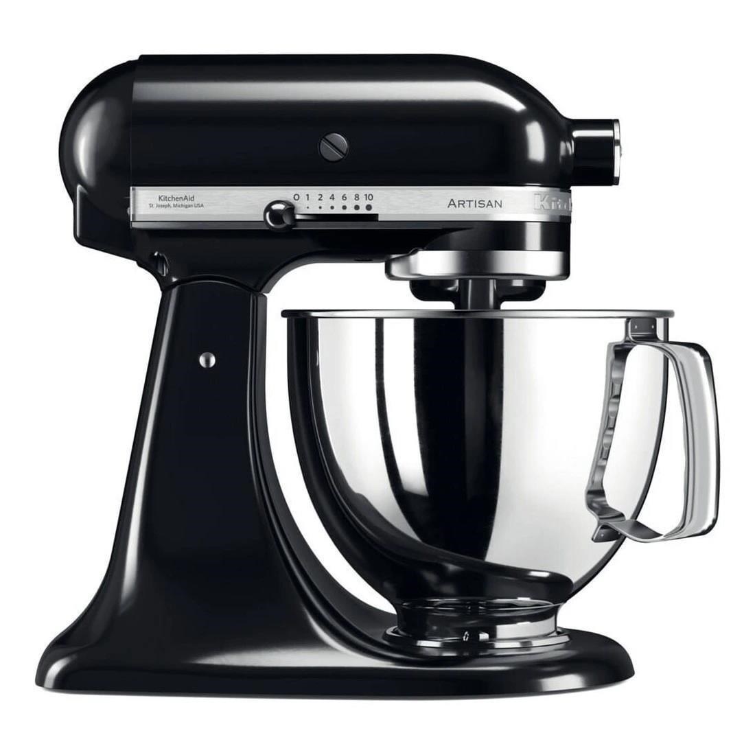 KitchenAid Artisan 5KSM125EOB Kuchyňský robot - 10 rychlostí,  planetární systém,  celokovová konstrukce,  lesklá černá1 
