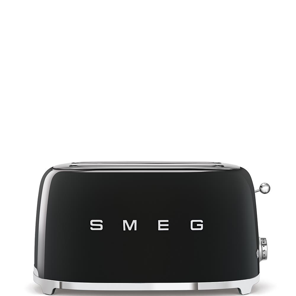 Smeg TSF02BLEU, toustovač / topinkovač, 4 toasty, 6 úrovní opékání, zásuvka na drobky, styl. 50. let, černý0 