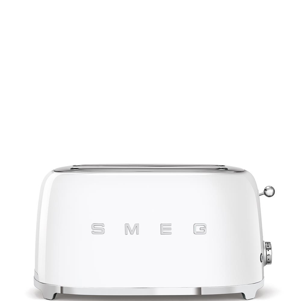 Smeg TSF02WHEU, toustovač / topinkovač, 4 toasty, 6 úrovní opékání, zásuvka na drobky, styl. 50. let, bílá0 