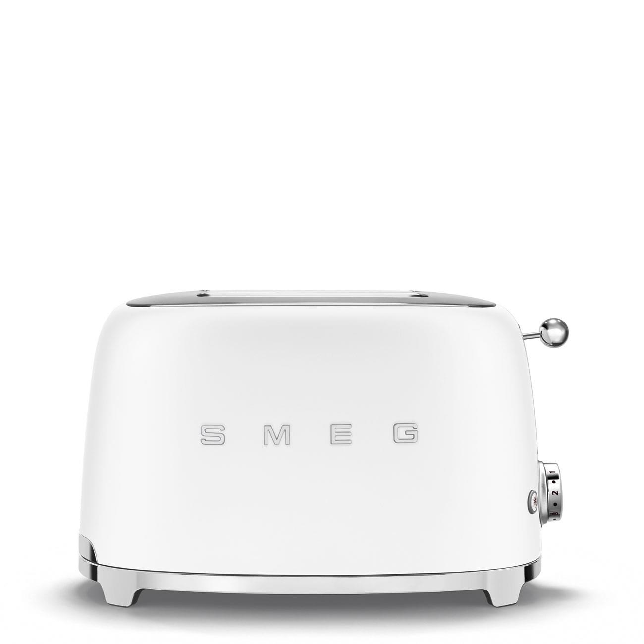 Smeg TSF01WHMEU toustovač / topinkovač, 2 toasty, 6 úrovní opékání, zásuvka na drobky, styl. 50. let, matně bílá0 