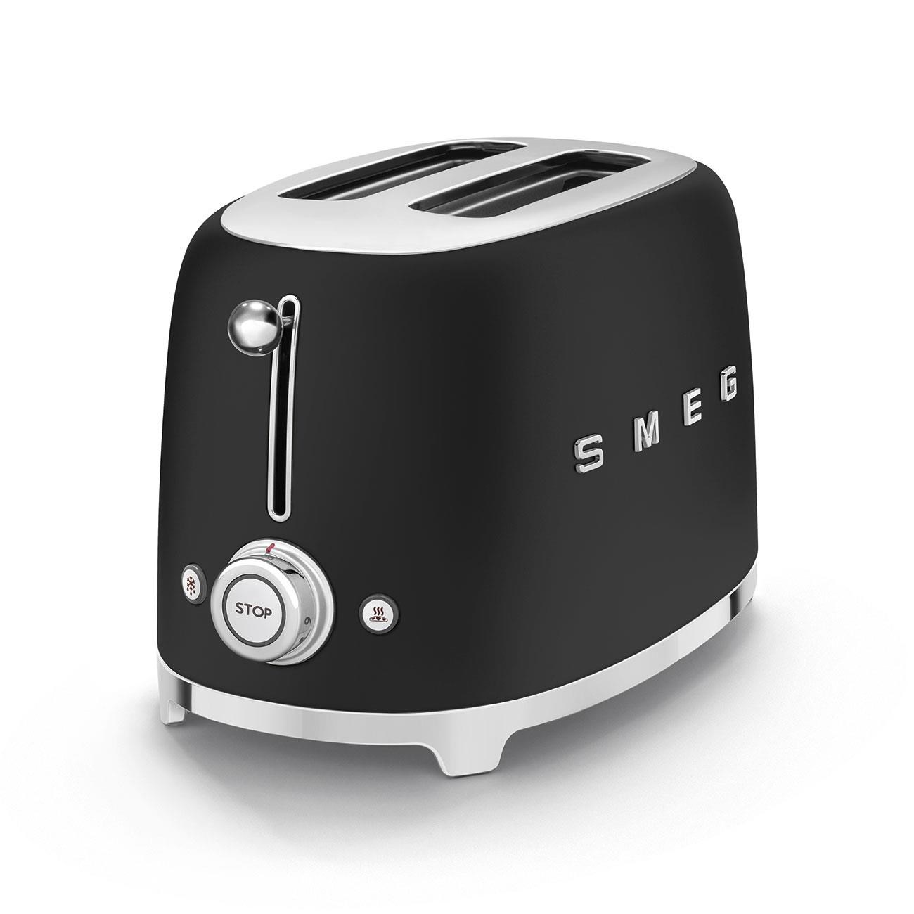 Smeg TSF01BLMEU toustovač / topinkovač, 2 toasty, 6 úrovní opékání, zásuvka na drobky, styl. 50. let, matně černá1 