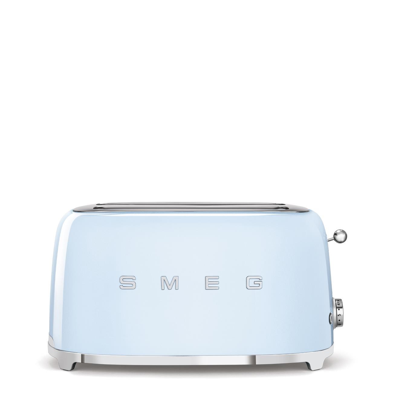 Smeg TSF02PBEU, toustovač / topinkovač, 4 toasty, 6 úrovní opékání, zásuvka na drobky, styl. 50. let, pastelově modrý0 